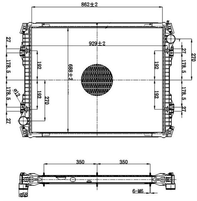 RADYATOR TRUCK BRAZING MT 862X688X40 BUS 04 67259A