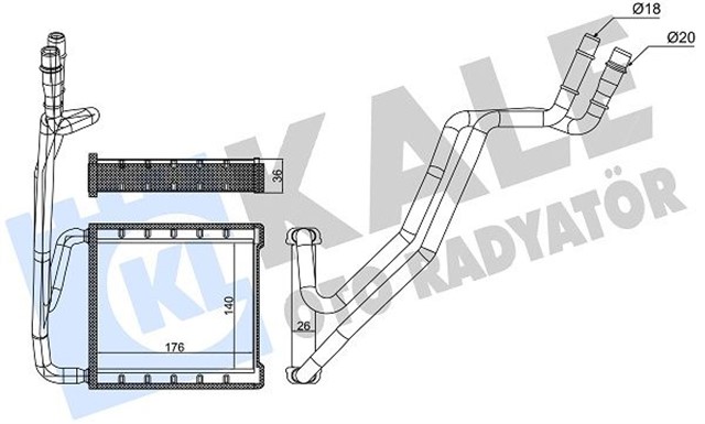 KALORIFER RADYATORU FORD KA III 1.2 1.5TDCI 16 TRANSIT COURIER - ECOSPORT 1.6TDCI 13 17 B - MAX 1.0 ECOBOOST 1.5 1.6TDCI 12 15 BORULU BRAZING AL/AL
