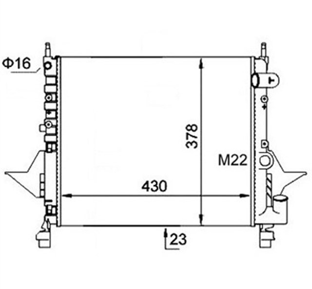 RADYATOR TWNG 93 - 96 MEK KLIMASIZ 430X378X23
