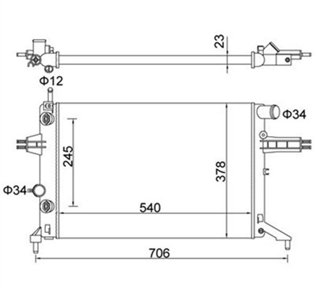 350213112003 RADYATOR ASTRA G F08. F35. F48. F69 1.4 16V; 1.6 16V; 1.8 16V; ZAFIRA F75