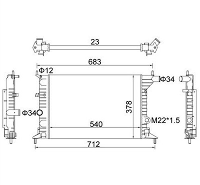 350213274003 RADYATOR VECTRA B 96 - 02 1.6 - 1.8/2.0 AC MEK 540X378X23
