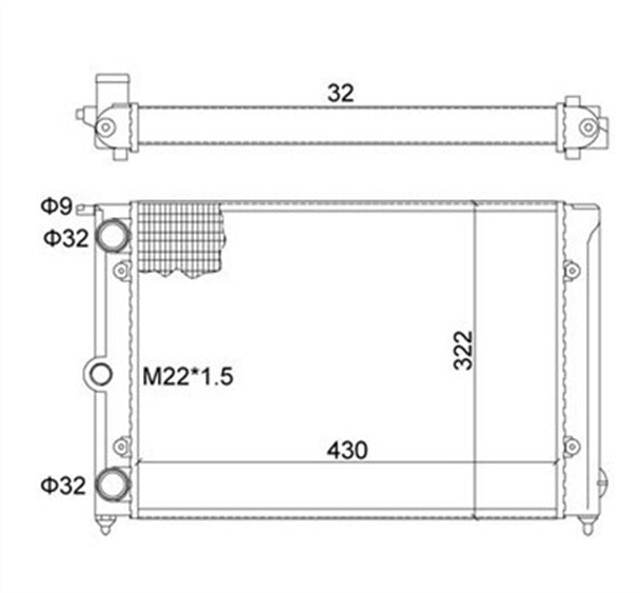 RADYATOR DERBY II 1.1; 1.3; GOLF I 1.1; 1.3; 1.5; 1.8; GOLF II 19E/1G1 1.0; 1.3; JETTA I 1.1; 1.3;