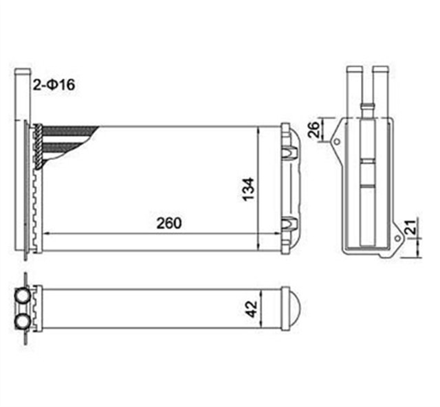 350218209003 KALORIFER RADYATORU ESCORT 90 - 92 ORION 90 - 93 MEK OTOM 267X138X40