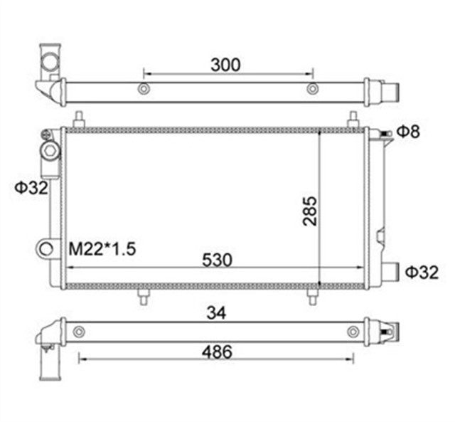 RADYATOR C15 00 - 05 1.9D KLIMASIZ MEK 530X287X35