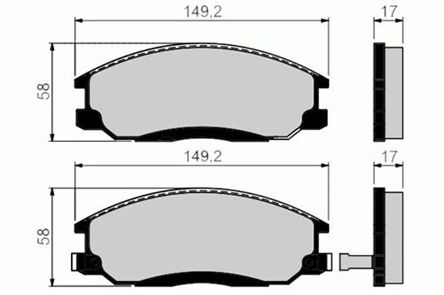 ON BALATA H1 STAREX 97 2.4 - 2.5TD SANTAFE 2.0 - 2.4 16V - 2.0 CRDI 01 - 06 - SSANGYONG ACTYON - KYRON 2.0