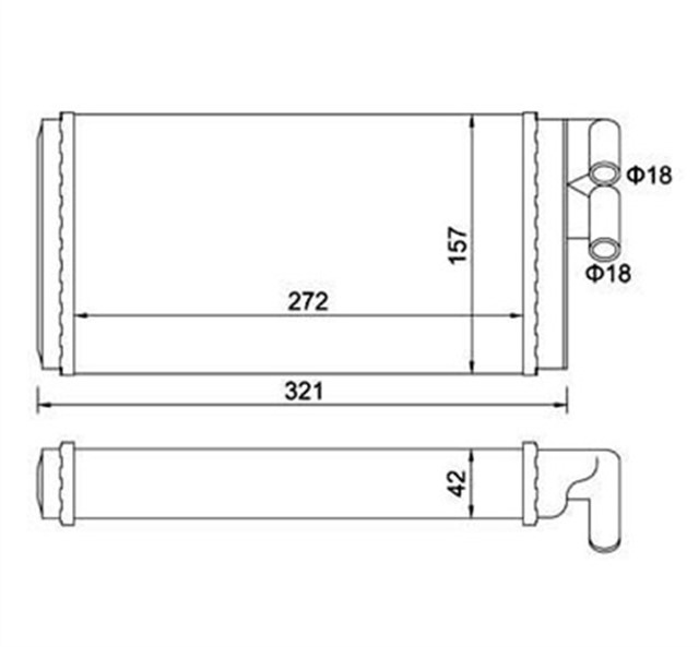 KALORIFER RADYATORU A6 94 - 97 MEK OTOM 273X141X32