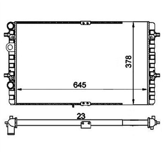 RADYATOR IBIZA III - CORDOBA - INCA - 1.4 - 1.6 - 1.9 TDI AC MEK OTOM 646X378X23