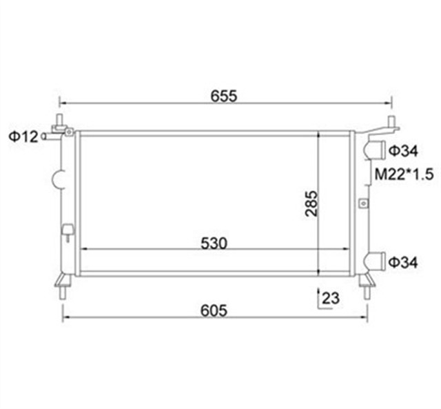 RADYATOR CORSA B 1.0I 12V - 1.2I 16V KLIMASIZ MEK 530X285X34