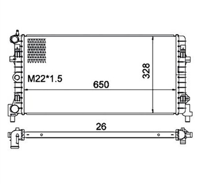 RADYATOR A1 - IBIZA V - POLO 1.2 - 1.4 - 1.6 09 AC KLIMASIZ MEK 649X340X26