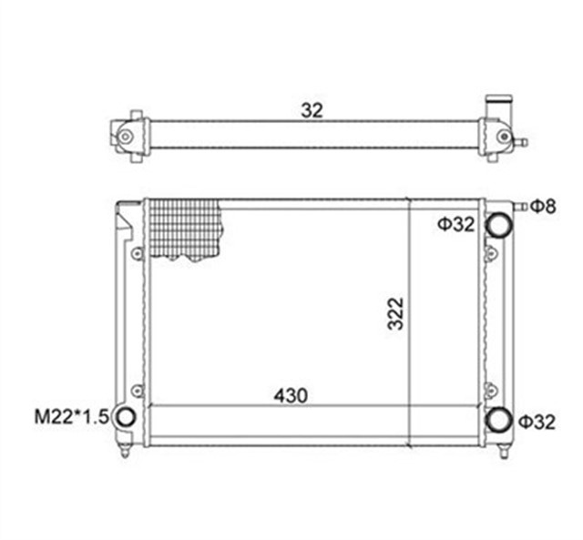 RADYATOR CORRADO 53I 1.8 16V; 2.0; GOLF I 155 1.6; 1.8; GOLF II 19E/1G1 1.6; 1.8; JETTA I 16