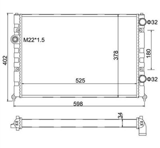 RADYATOR VW PASSAT 3A2. 35I 1.6; 2.0; 2.0 16V; PASSAT VARIANT 3A5. 35I 1.6; 1.8; 2.0; 2.0 16V