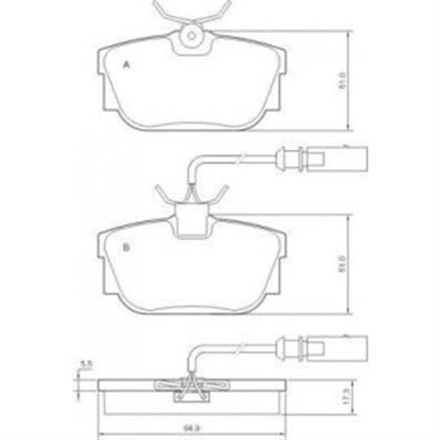 FREN BALATASI ARKA T4 AJA - AAB - ACV 2.4 D - 2.5 TDI 91 - 03