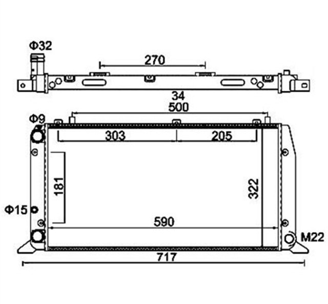 RADYATOR 80 III 89/89Q/8A/B3 1.4; 1.6; 1.8; 2.0; AUDI 80 IV 8C/B4 1.6; 2.0; 80 AVANT 2.0; AUDI 1