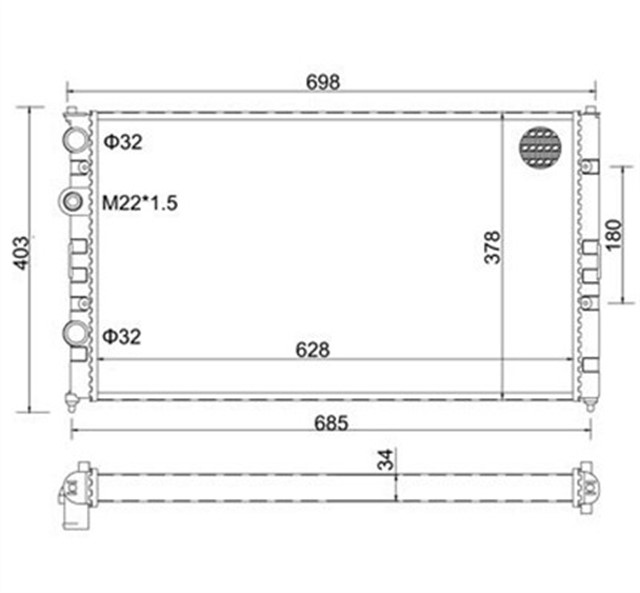 RADYATOR GOLF III/ GOLF III VARIANT 1H1. 1H5 1.6; 1.8; 2.0; 2.0GTI 16V; 1.9SDI/ TDI; VENTO 1H2 1