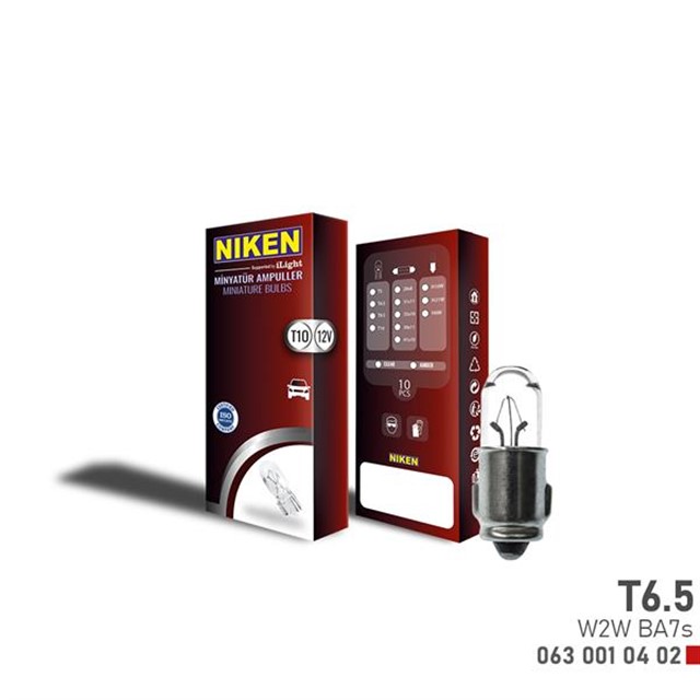 NIKEN T6.5 MINYATUR AMPUL W2W BA7S 12V 10LU