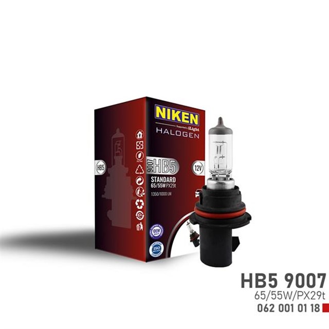 NIKEN 9007 HB5 65W/55W HALOJEN AMPUL PX29T 12V
