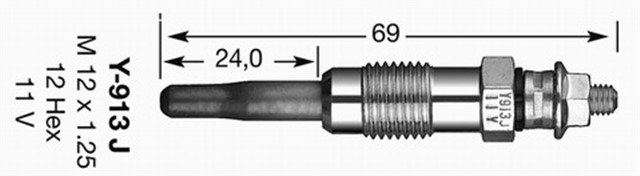 KIZDIRMA BUJISI Y - 913J R9 DZL - CLIO I 1.9 DZL