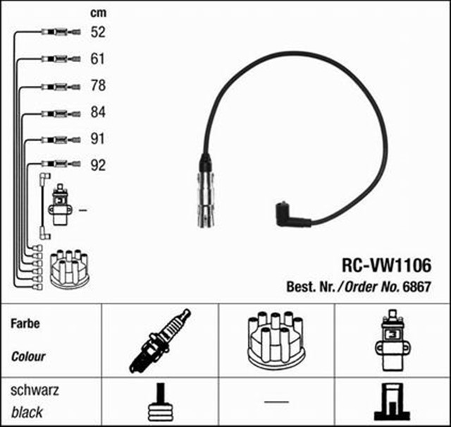 RC - VW1106 ATESLEME KABLOSU