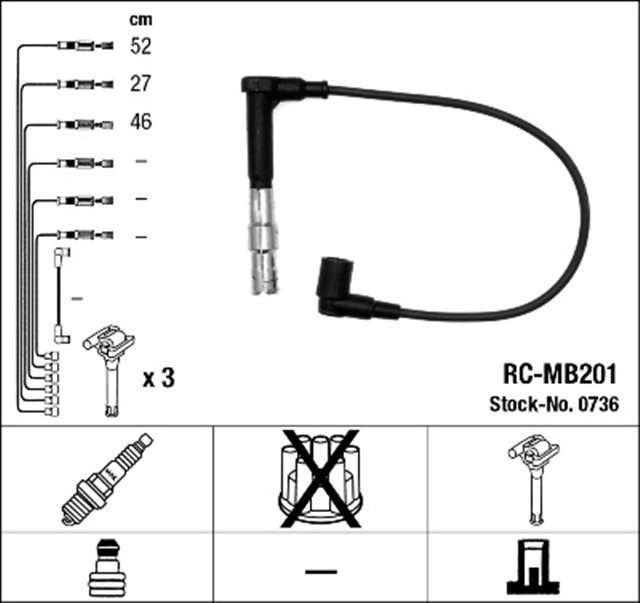 ATESLEME KABLOSU SETI MERCEDES M104 W124 S124 C124 W202 W210 W463 W140 3 LU