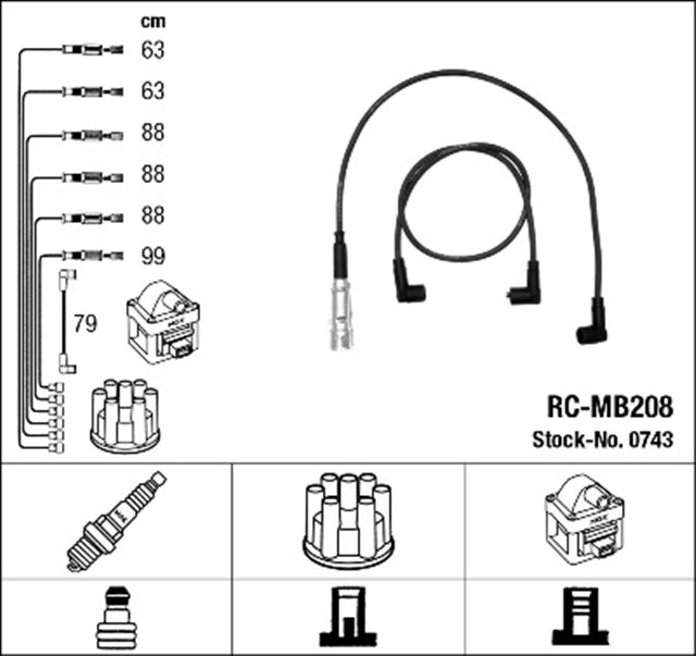 ATESLEME KABLOSU SETI MERCEDES M110 W114 W123 W116 W126