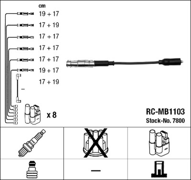 ATESLEME KABLOSU SETI 16 LI MERCEDES M113 W202 C219 W210 W211 W163 W220