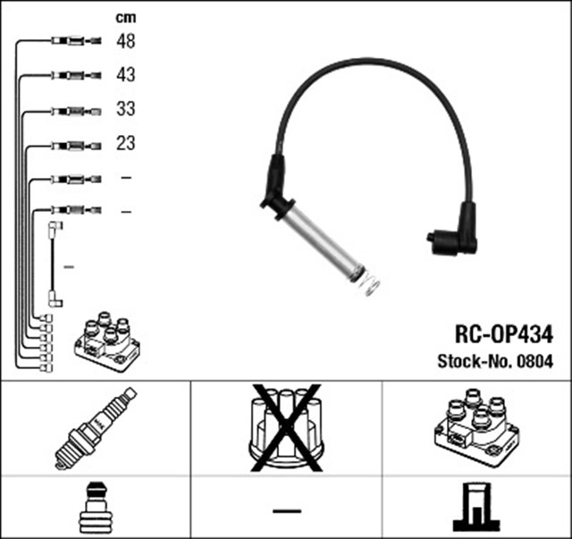 BUJI KABLOSU CORSA B 1.2 NZ - SZ 1.4 SE 8V COMBO B - ASTRA F - VECTRA A 1.4 SE 1.6 8V SE - SZ ECOTECH - ENJ. RC - OP434