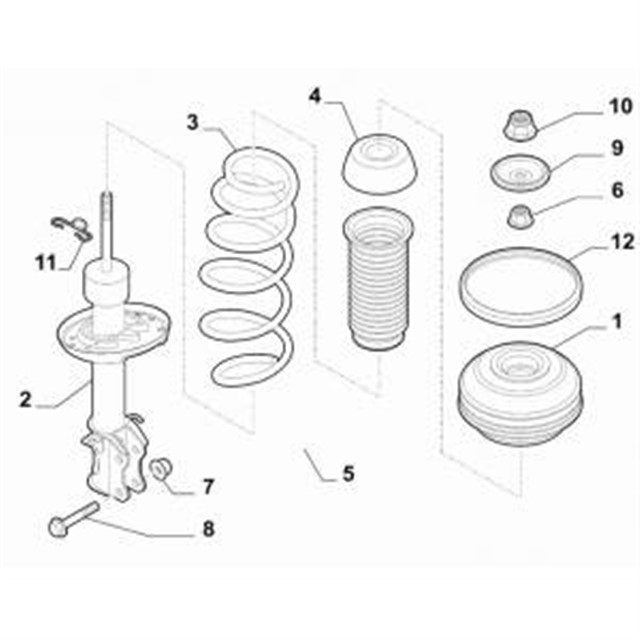 ON AMORTISOR L - R STILO 1.2 - 1.4 - 1.6 16V 01 GAZLI