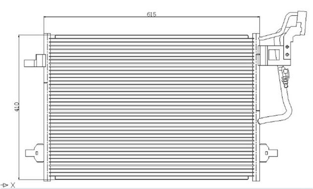 KLIMA KONDENSERI PASSAT 00 - 05 1.6 - 1.8 - 2.0 - 2.3 - 2.8 - 1.9TDI - 2.5TDI 610X420X19