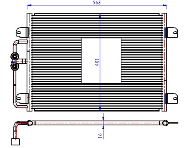 KLIMA KONDENSERI MGN I - SCENIC I 1.4 - 1.6 - 2.0 - 1.9D 96 - 03 565X391X16
