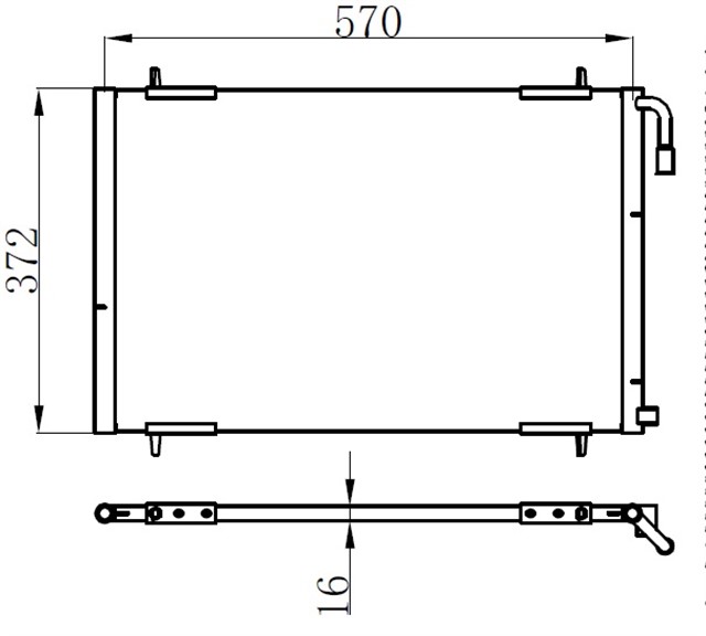 KLIMA KONDENSERI 206 98 1.1 - 1.4 - 1.6 - 2.0 - 1.4HDI - 1.6HDI 590X361X16