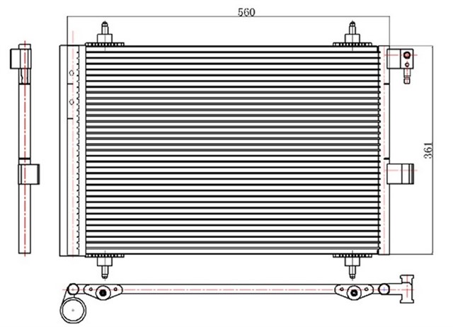 KLIMA KONDENSERI 407 C5 05 560X361X16 OTO. - MEK.