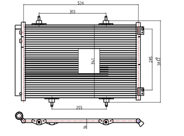 KLIMA KONDENSERI 207 06 C3 09 DS3 10 1.6HDI - 1.6 16V AL/AL 538X368X16