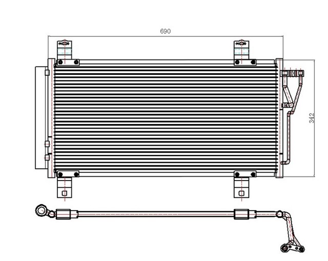 KLIMA KONDENSERI MAZDA 6 07 690X320X16 OTO. - MEK.