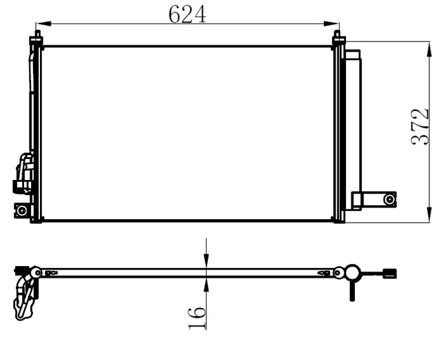KLIMA KONDENSERI KIA RIO 1.4 - 1.6 05 625X360X16 OTO. - MEK.