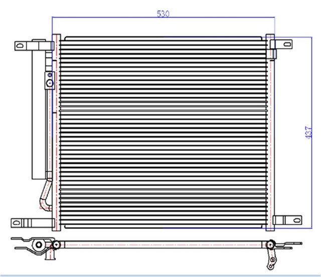 KLIMA KONDENSERI CHEVROLET AVEO 1.2I - 1.4I 05 528X425X18 OTO. - MEK.