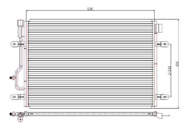 KLIMA KONDENSERI AUDI A4 1.6I - 1.8T - 1.9TDI - 2.0I 00 - 03 605X401X16 OTO. - MEK.