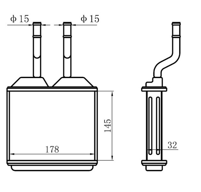 KALORIFER RADYATORU BRAZING CORSA B 93 - 00 - TIGRA 94 - 98 - COMBO 145X178X32