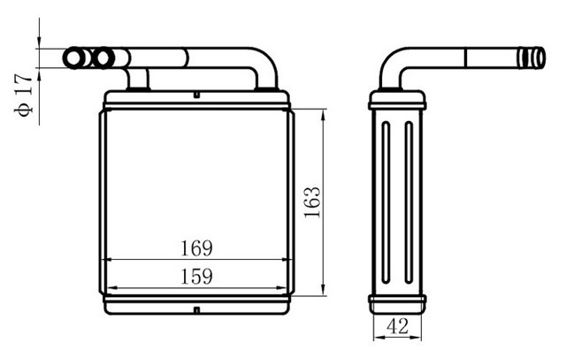 KALORIFER RADYATORU BRAZING H100 MIN. 163X165X42