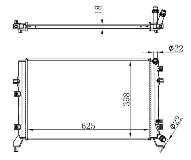 RADYATOR BRAZING GOLF VI 09 JETTA 07 OCTAVIA 08 SUPERB 08 1.12TSI - 1.4TSI AC KLIMASIZ MEK 625X408X