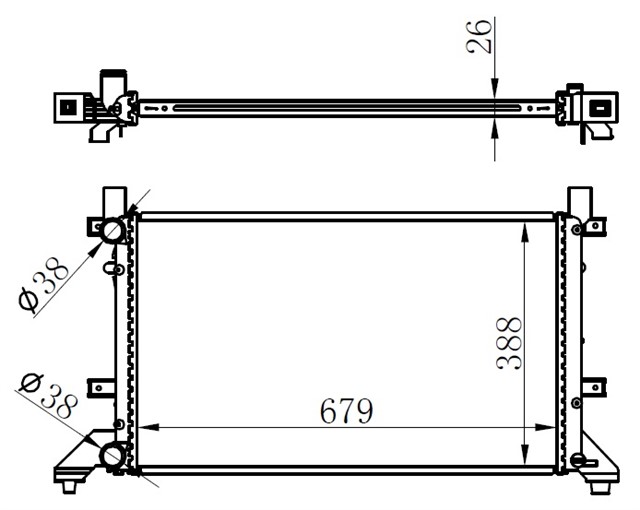 RADYATOR BRAZING LT28 - 35 - LT28 - 46 2.5TDI - 2.8TDI AC KLIMASIZ MEK 679X399X26