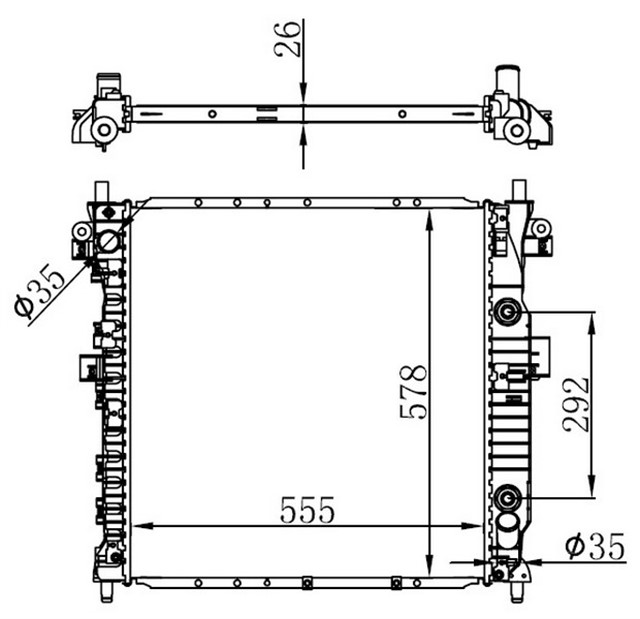 RADYATOR BRAZING SSANGYONG ACTYON - KYRON OTOM. 555X578X26
