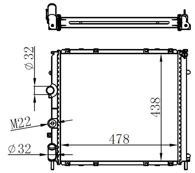 RADYATOR BRAZING KNG 97 1.9D KLIMASIZ MEK 478X438X32