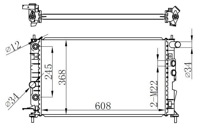 RADYATOR VECTRA B AC KLIMASIZ MEK OTOM BRAZING 608X358X26