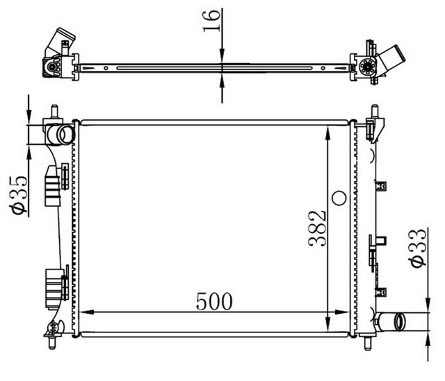 RADYATOR BRAZING ACCENT BLUE 1.4I - 1.6I - I20 1.4I MEK 500X382X16