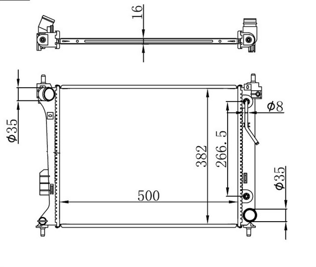 RADYATOR BRAZING HYUNDAI I20 1.4 08 1.2 12 OTOM. 500X382X16