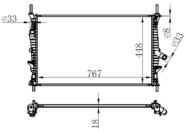 SU RADYATORU TRANSIT - V362 - V363 - TUORNEO - CUSTOM 2.2 TDCI 12 - 