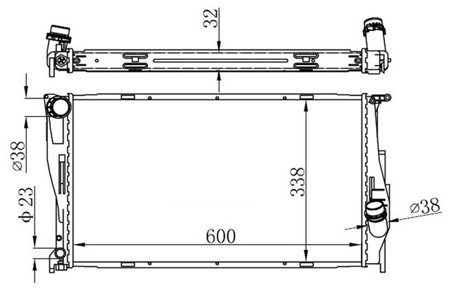 RADYATOR BRAZING 320D 05 MEK 600X338X32