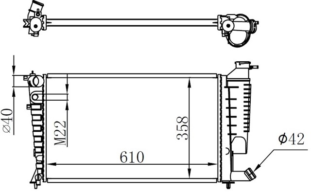RADYATOR SEGMANLI AL/MKNK XSARA 1.4 - 1.6 - 1.8 - 2.0 98 00 - ZX92 - PEUGEOT 306 1.4 - 1.6 - 1.8 97 98