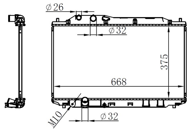 RADYATOR BRAZING KALIN TIP HONDA CIVIC SEDAN 06 375X668X26 MEK.
