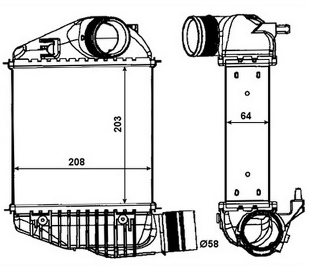 TURBO RADYATORU INTERCOOLER AUDI A6 2.0TDI - 2.0TFSI 05 200X202X62 MEK. - OTOM.